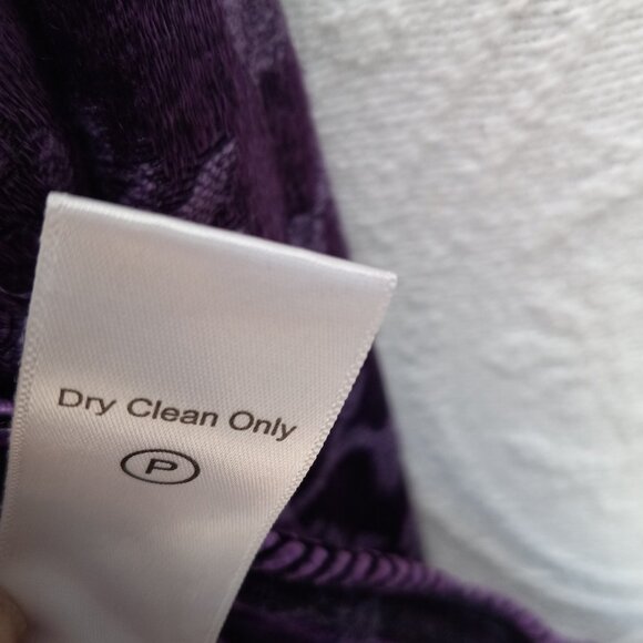 Coldwater Creek Royal Purple Jacquard Jacket W/Embroidery & Ruffles XL (T-385) - Picture 13 of 14